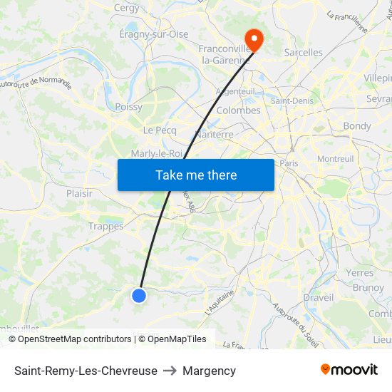 Saint-Remy-Les-Chevreuse to Margency map