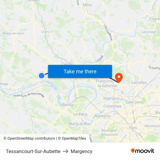 Tessancourt-Sur-Aubette to Margency map
