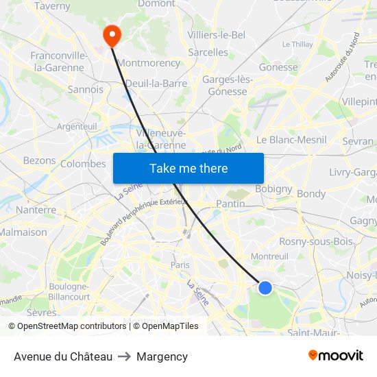 Avenue du Château to Margency map