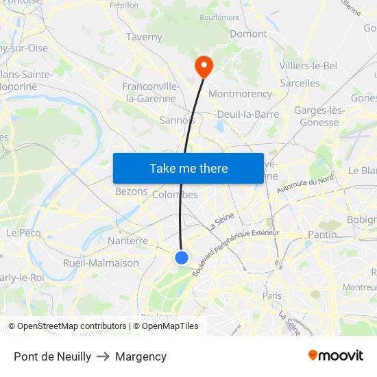 Pont de Neuilly to Margency map