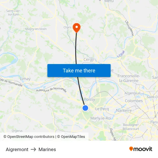 Aigremont to Marines map