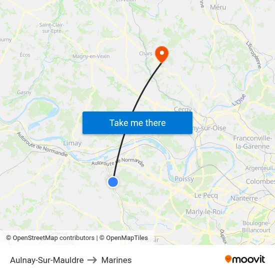 Aulnay-Sur-Mauldre to Marines map