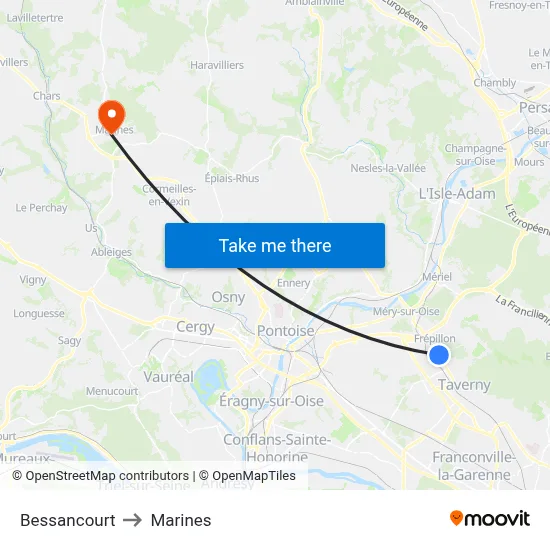 Bessancourt to Marines map