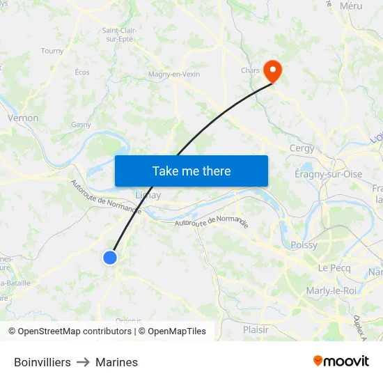 Boinvilliers to Marines map