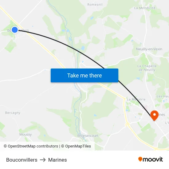 Bouconvillers to Marines map