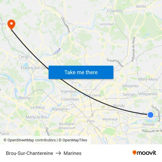 Brou-Sur-Chantereine to Marines map
