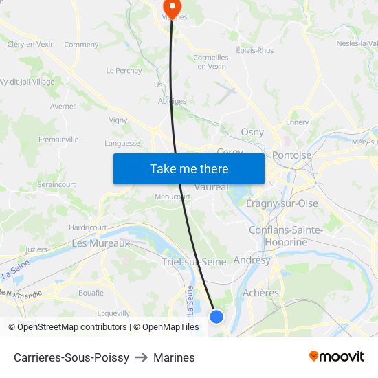 Carrieres-Sous-Poissy to Marines map