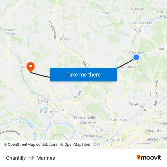 Chantilly to Marines map