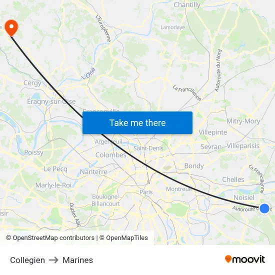 Collegien to Marines map