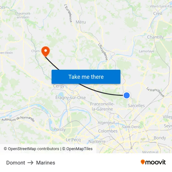 Domont to Marines map