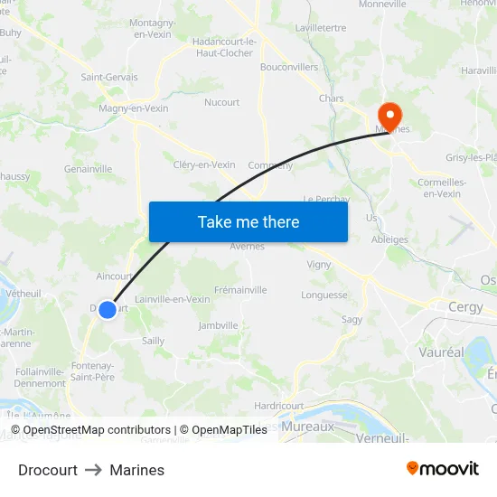 Drocourt to Marines map