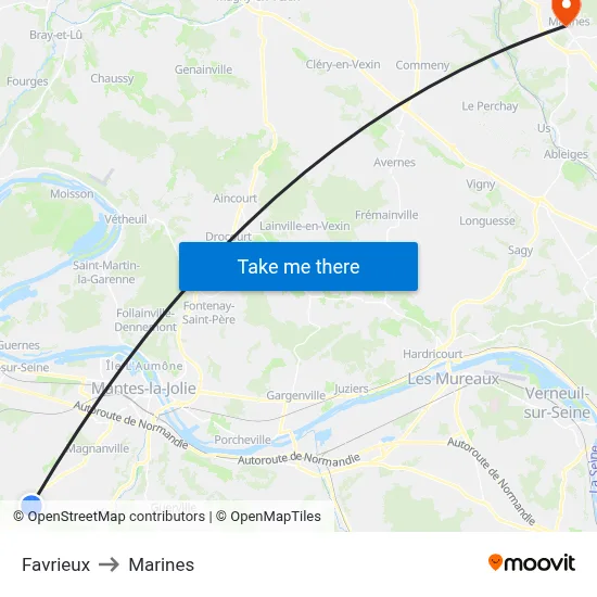 Favrieux to Marines map