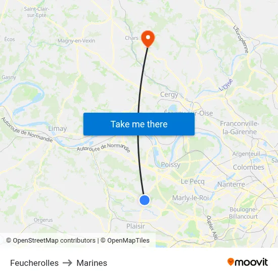 Feucherolles to Marines map