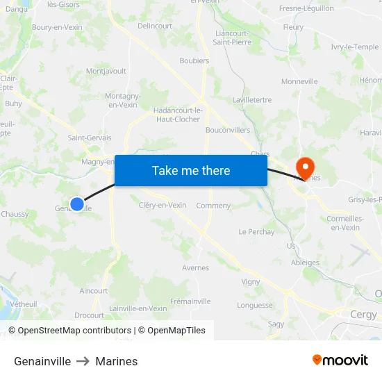 Genainville to Marines map