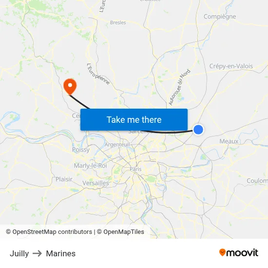 Juilly to Marines map