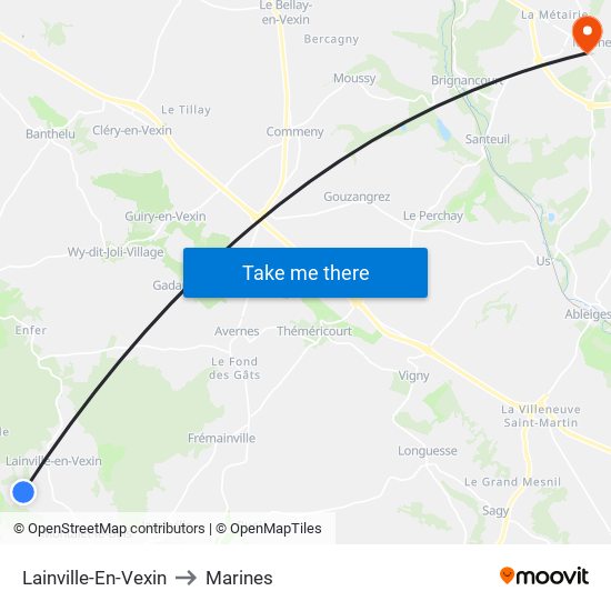 Lainville-En-Vexin to Marines map