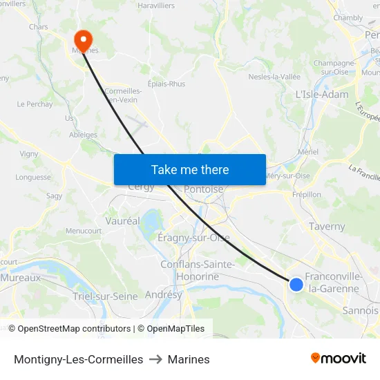 Montigny-Les-Cormeilles to Marines map
