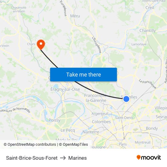 Saint-Brice-Sous-Foret to Marines map