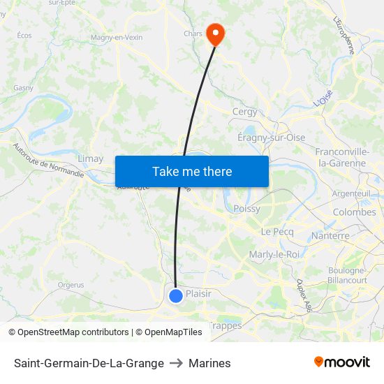 Saint-Germain-De-La-Grange to Marines map