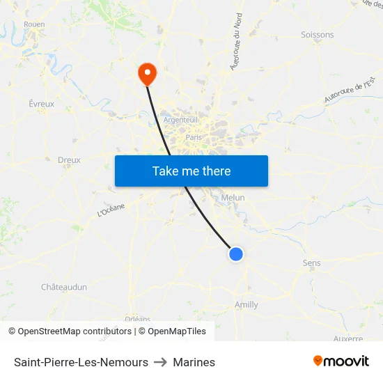 Saint-Pierre-Les-Nemours to Marines map