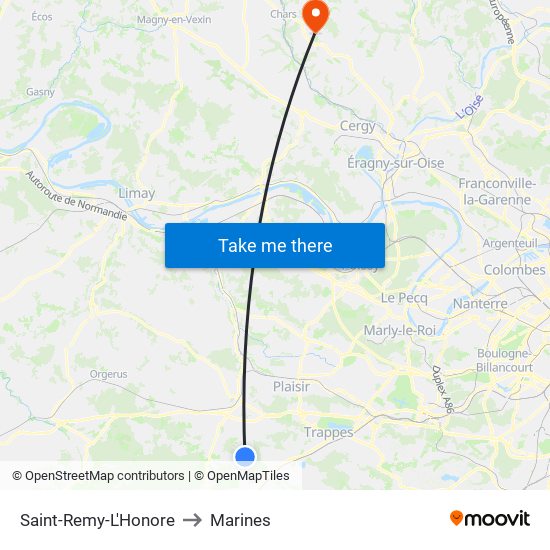 Saint-Remy-L'Honore to Marines map