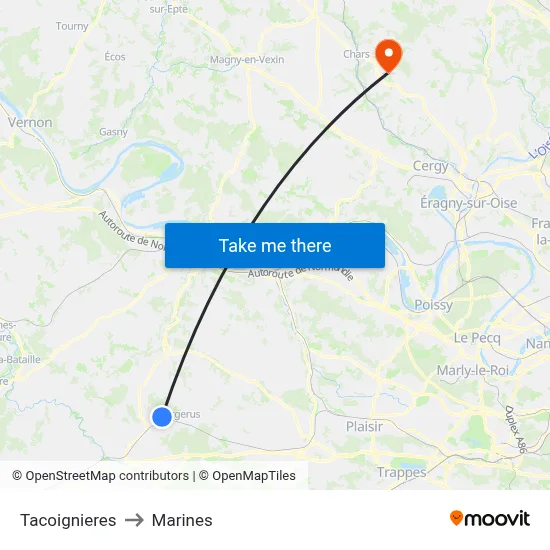 Tacoignieres to Marines map