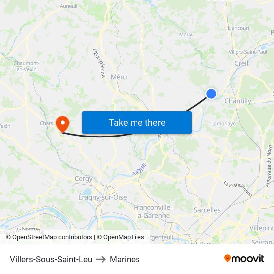 Villers-Sous-Saint-Leu to Marines map