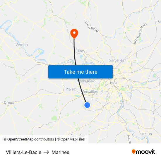 Villiers-Le-Bacle to Marines map