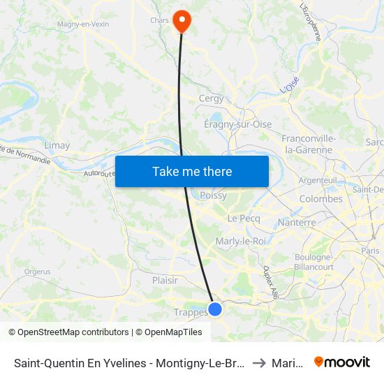 Saint-Quentin En Yvelines - Montigny-Le-Bretonneux to Marines map