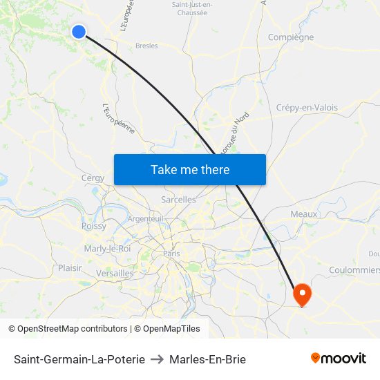 Saint-Germain-La-Poterie to Marles-En-Brie map