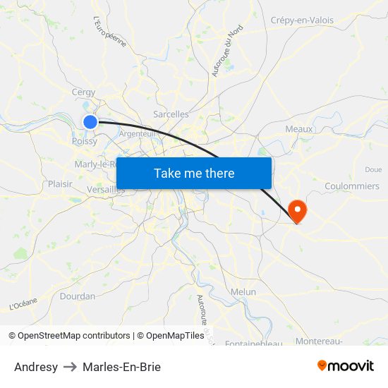 Andresy to Marles-En-Brie map