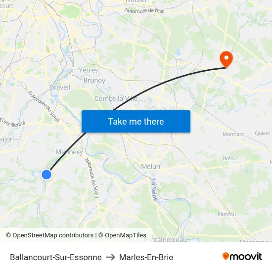 Ballancourt-Sur-Essonne to Marles-En-Brie map