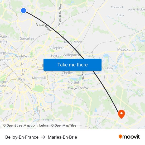 Belloy-En-France to Marles-En-Brie map