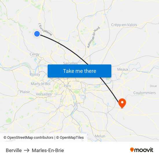 Berville to Marles-En-Brie map