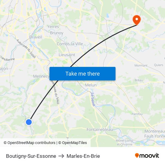Boutigny-Sur-Essonne to Marles-En-Brie map