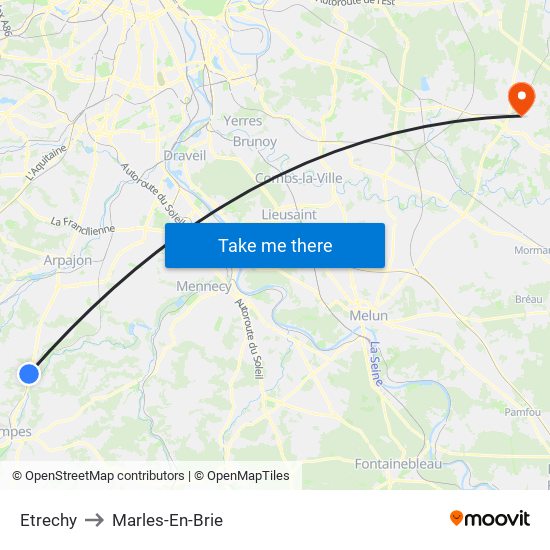Etrechy to Marles-En-Brie map