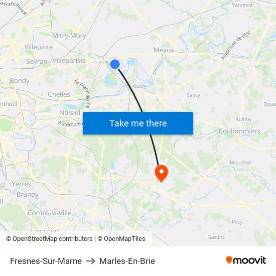 Fresnes-Sur-Marne to Marles-En-Brie map