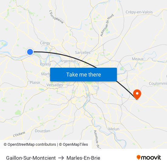 Gaillon-Sur-Montcient to Marles-En-Brie map