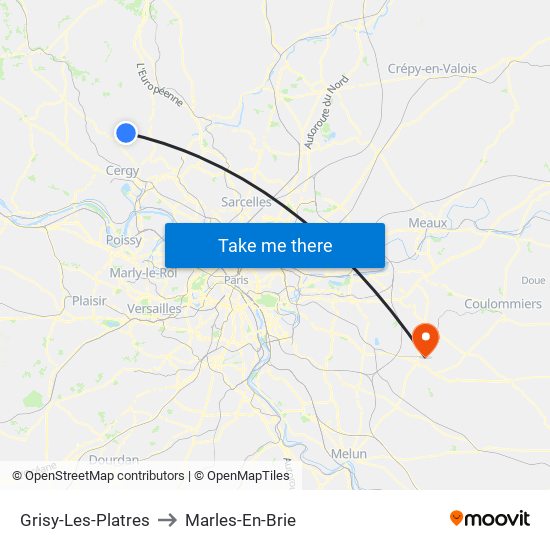 Grisy-Les-Platres to Marles-En-Brie map