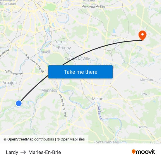 Lardy to Marles-En-Brie map