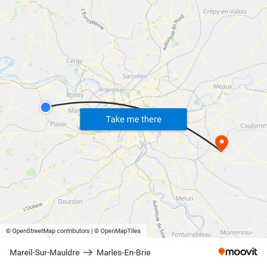 Mareil-Sur-Mauldre to Marles-En-Brie map