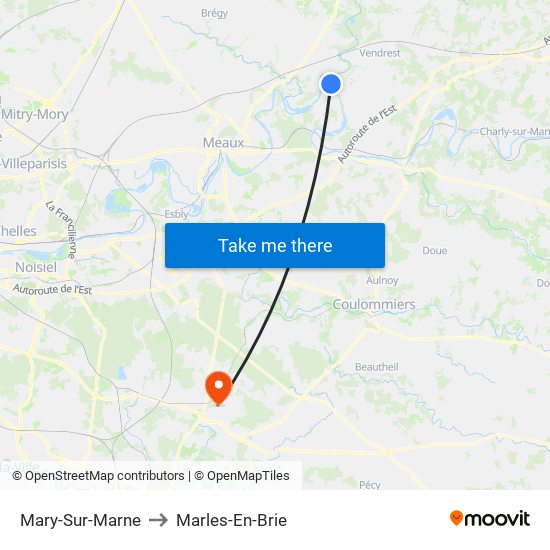 Mary-Sur-Marne to Marles-En-Brie map