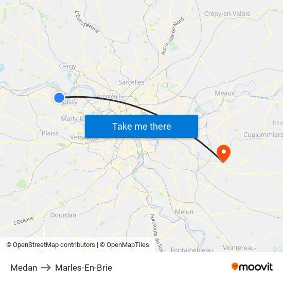 Medan to Marles-En-Brie map