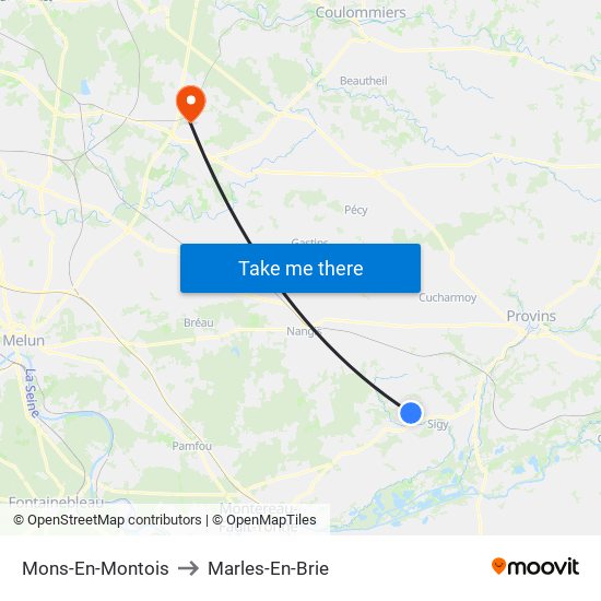 Mons-En-Montois to Marles-En-Brie map