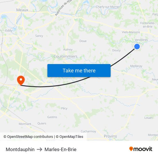 Montdauphin to Marles-En-Brie map