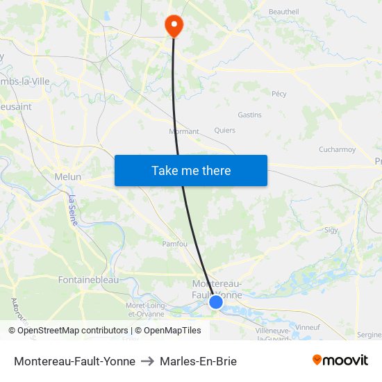 Montereau-Fault-Yonne to Marles-En-Brie map
