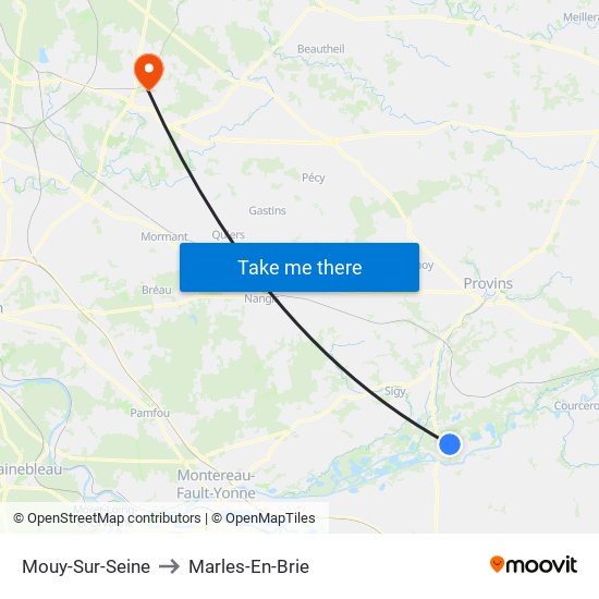 Mouy-Sur-Seine to Marles-En-Brie map