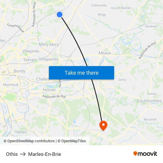 Othis to Marles-En-Brie map