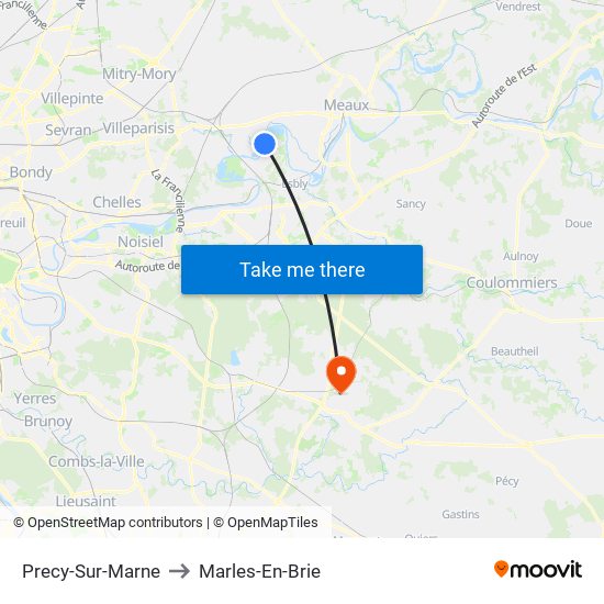 Precy-Sur-Marne to Marles-En-Brie map