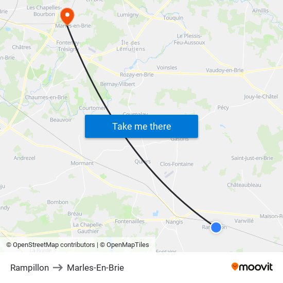 Rampillon to Marles-En-Brie map